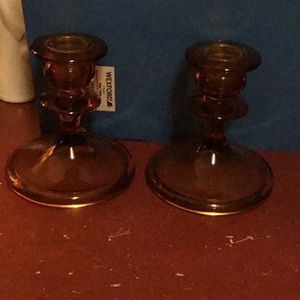 Fossorial candlesticks amber pair